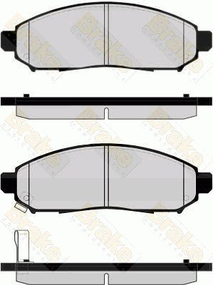 BRAKE ENGINEERING Комплект тормозных колодок, дисковый тормоз PA1713